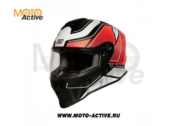 Шлем (интеграл) Origine DINAMO Galaxi Hi-Vis, красный/черный матовый